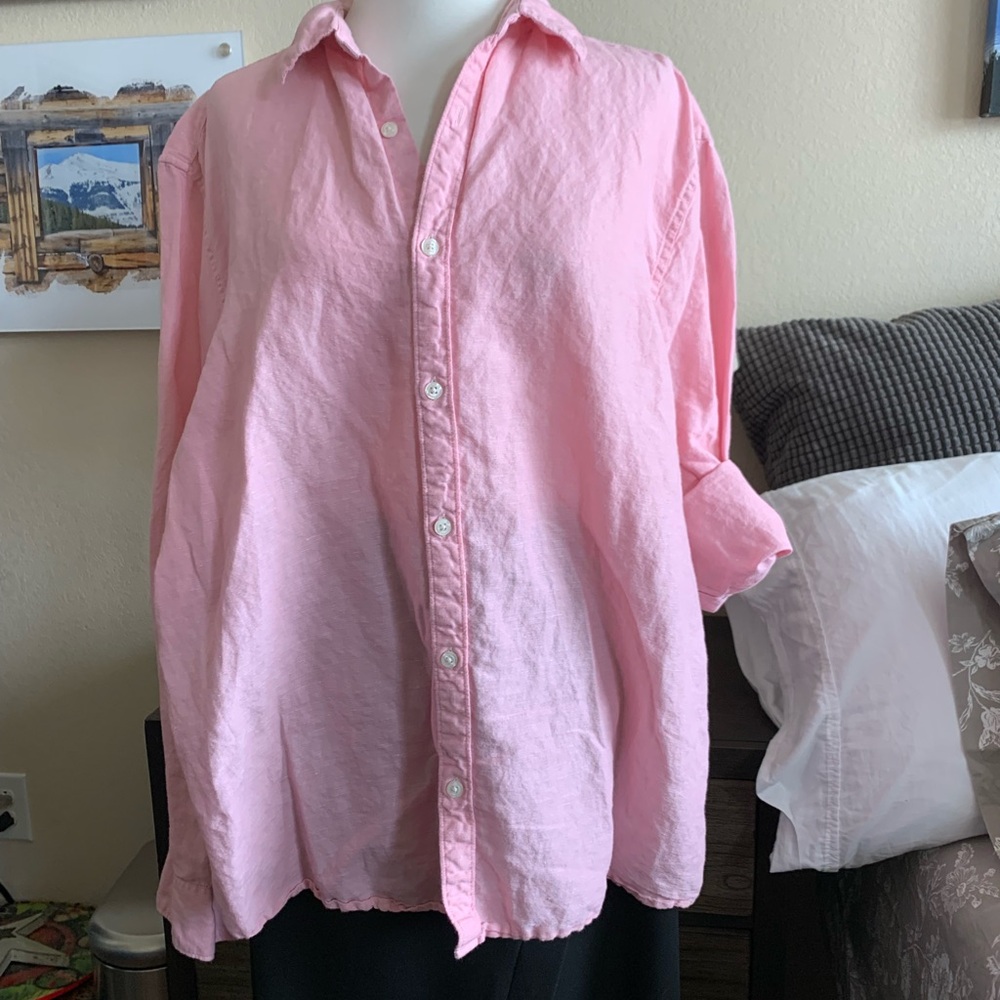 Perry Ellis Pink Lightweight Button Down Shirt
